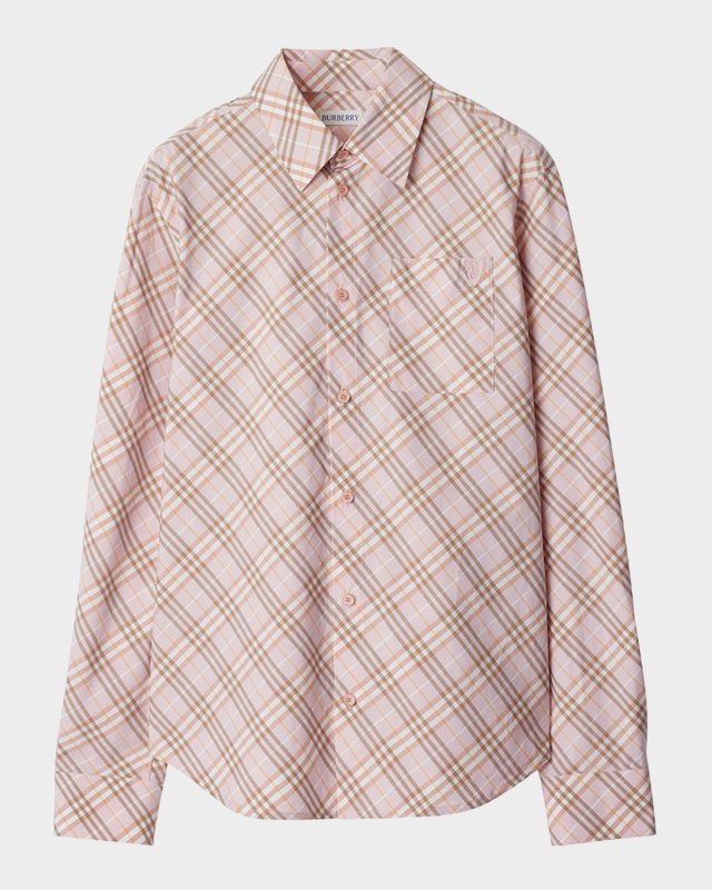 Check Cotton Button-Down Shirt